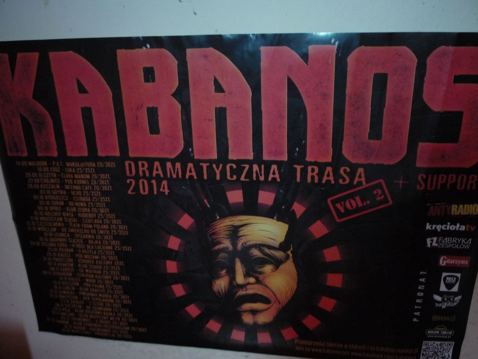 Plakat z koncertu Kabanosa w Opolu 9.10.2014